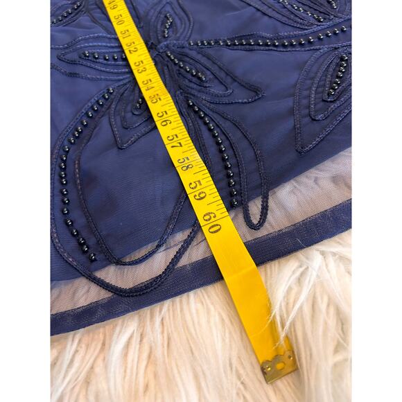 JS Collections Women's‎ Pearl Beaded Soutache Column Gown Formal Blue Size 10 - Picture 16 of 16